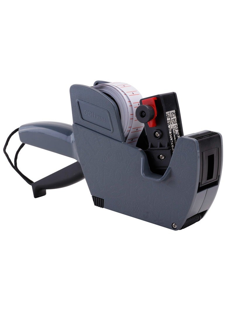 ديلي آلة وضع بطاقات الأسعار من Deli E7504 – خط واحد، 8 خانات، لون رمادي – أداة قوية ومتينة مصنوعة من ABS والمعدن لوضع بطاقات الأسعار في المتاجر والمكاتب والاستخدامات التجارية. - Image 2