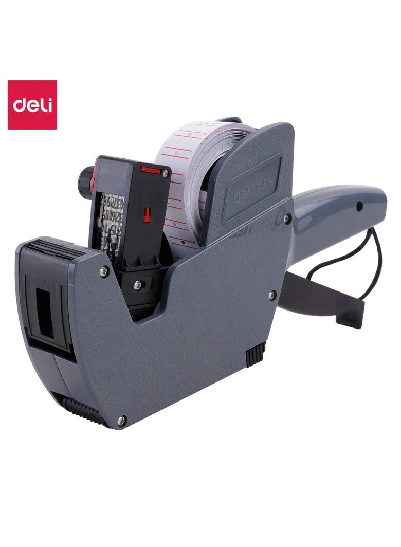 ديلي آلة وضع بطاقات الأسعار من Deli E7504 – خط واحد، 8 خانات، لون رمادي – أداة قوية ومتينة مصنوعة من ABS والمعدن لوضع بطاقات الأسعار في المتاجر والمكاتب والاستخدامات التجارية. - Image 5