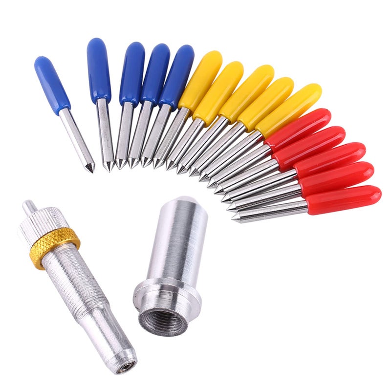 Tungsten Steel Plotter Cutter Blades 15PCS 30 45 60 Degree with Holder - Image 2