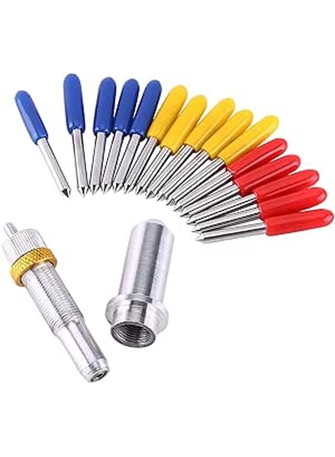 Tungsten Steel Plotter Cutter Blades 15PCS 30 45 60 Degree with Holder - Image 1