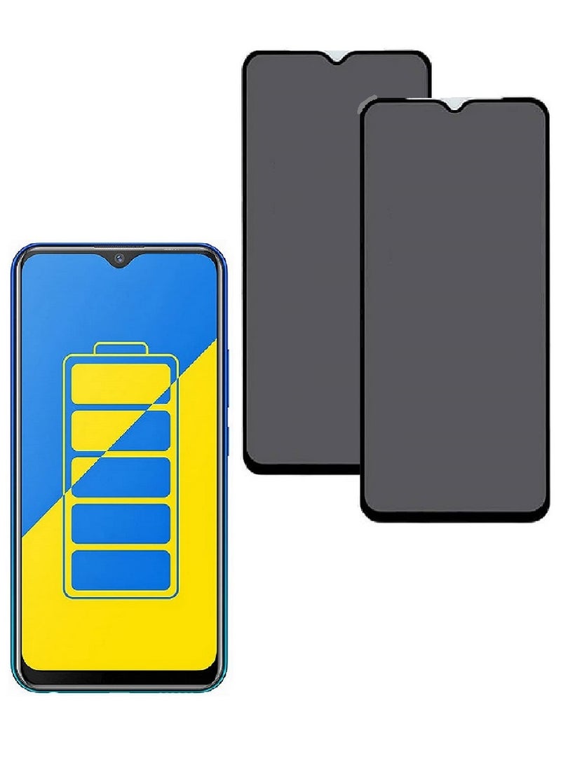 we3 2 Pieces Tempered Glass Screen Protector Anti-Spy Privacy Designed For vivo Y15 Full Screen Coverage And Bubble Free - Image 1