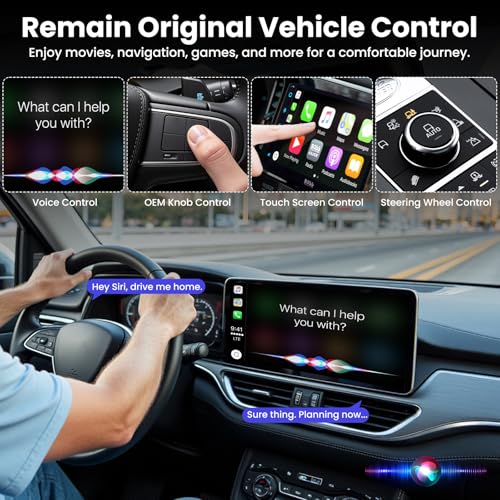 LAMTTO 3-in-1 Magic Video Box for Streaming Netflix/YouTube/TikTok, Wireless Carplay Adapter Dongle with USB Drive for OEM Wired Apple Car Play and Android Auto Cars - Image 5