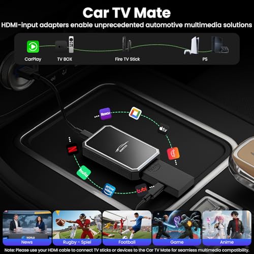 LAMTTO 3-in-1 Magic Video Box for Streaming Netflix/YouTube/TikTok, Wireless Carplay Adapter Dongle with USB Drive for OEM Wired Apple Car Play and Android Auto Cars - Image 3