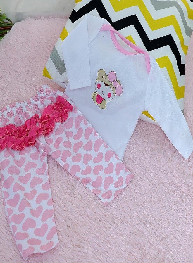 scnbom Reborn Baby Dolls Girl Clothes for 17-24inch Outfits Accesories (Pink Bear 4pcs Set) - Image 5