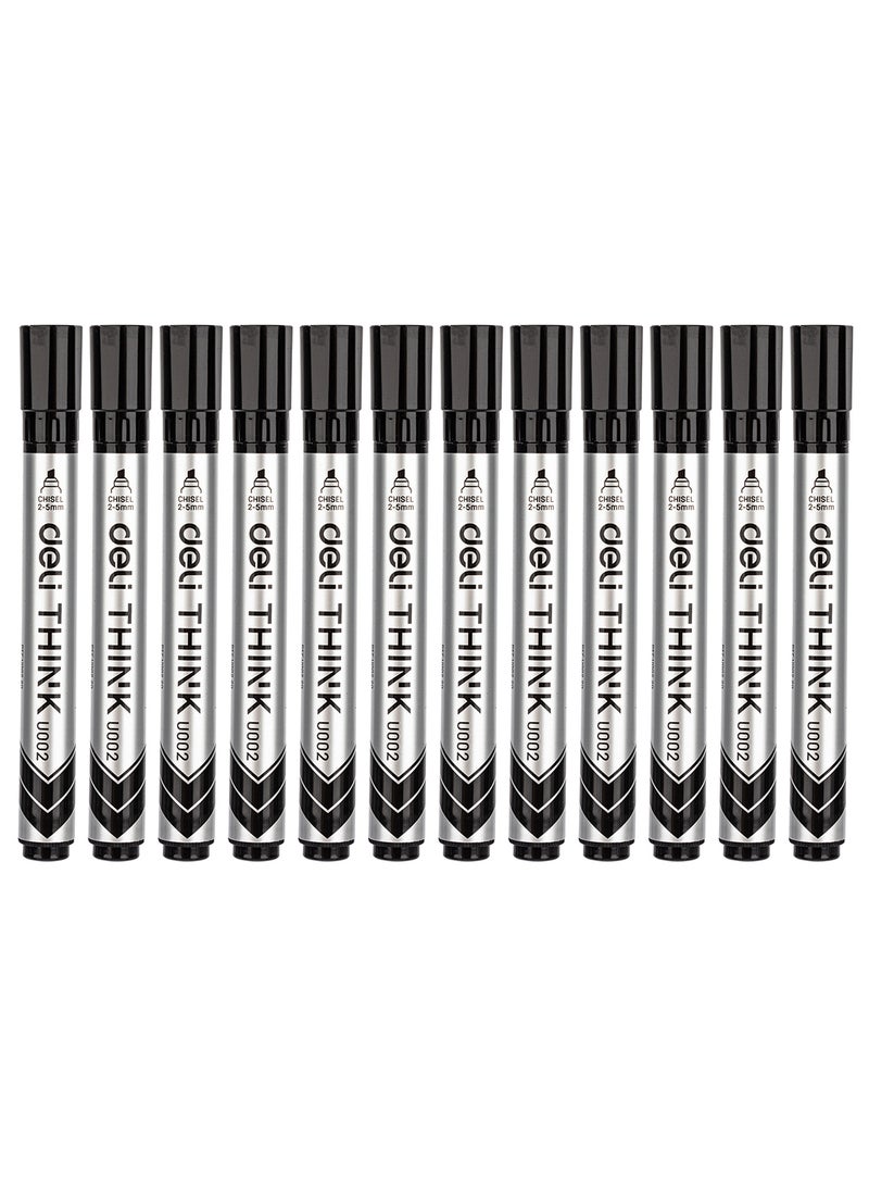 ديلي قلم تحديد للسبورة البيضاء قابل للمسح الجاف، 2-5 مم، منخفض الرائحة، غير سام، عبوة من 12 قلمًا أسود - Image 1