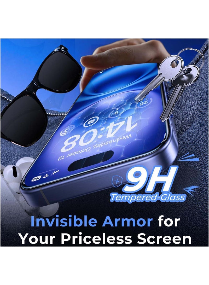 MonaPlay [1Pack] iPhone 17 Pro Screen Protector, 3D Full-Protector Edge, with Auto Installation Kit, HD Tempered Glass, 9H Hardness, Dustproof Earpiece Mesh - Image 5