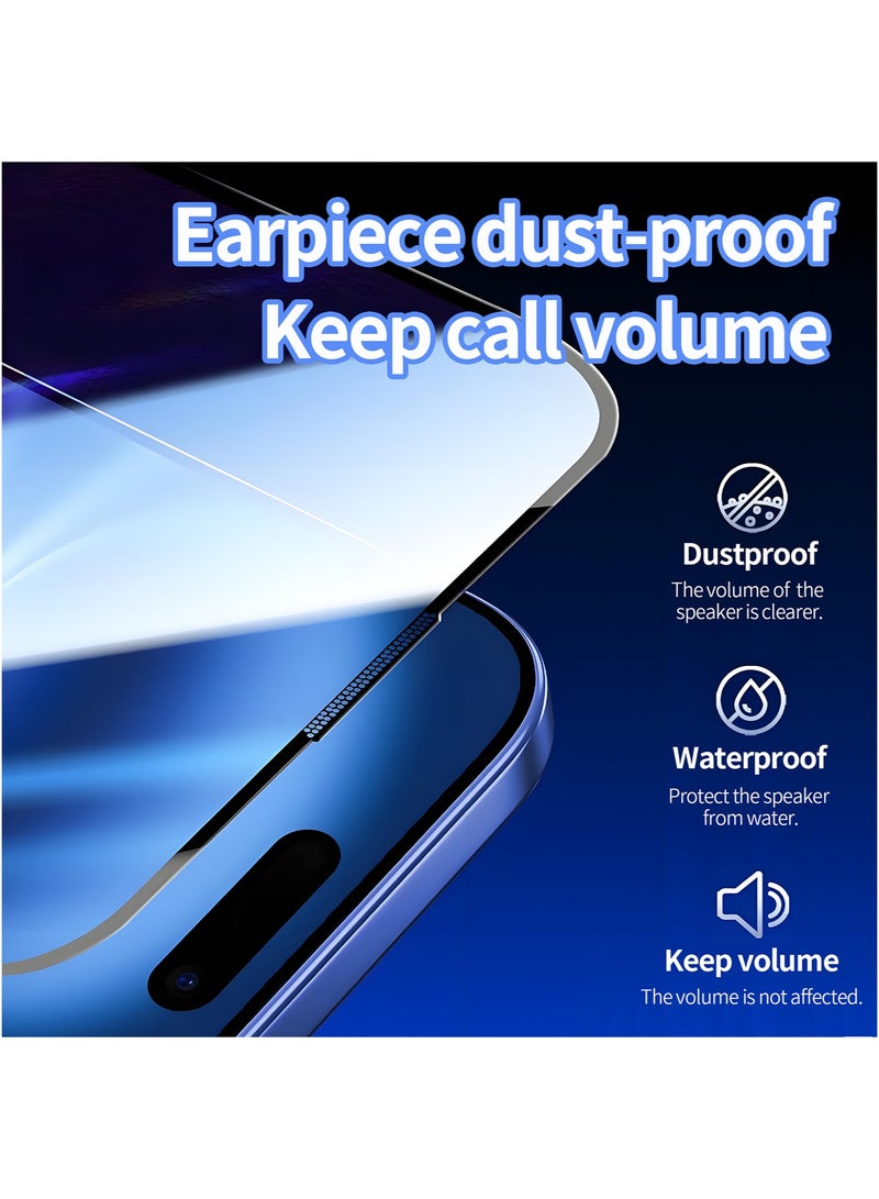 MonaPlay [1Pack] iPhone 17 Pro Screen Protector, 3D Full-Protector Edge, with Auto Installation Kit, HD Tempered Glass, 9H Hardness, Dustproof Earpiece Mesh - Image 4