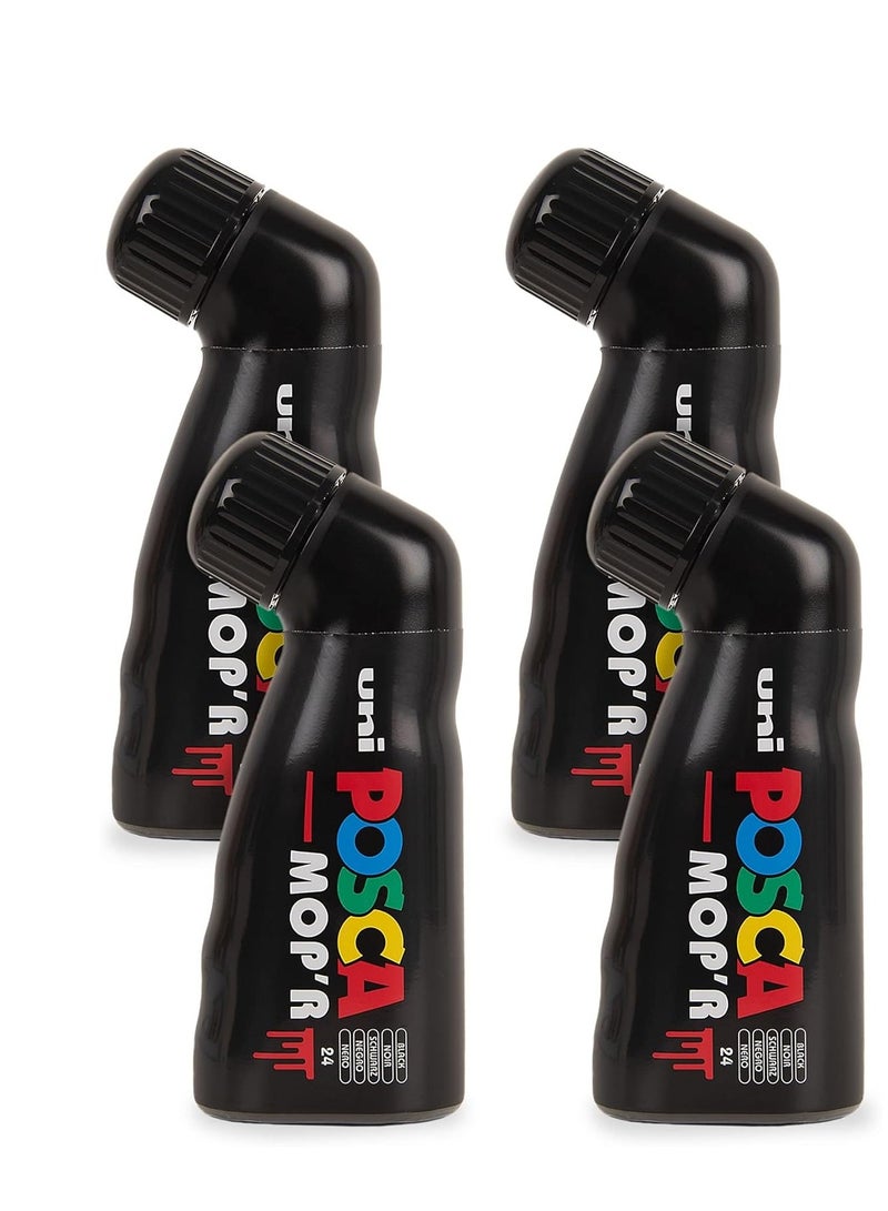 POSCA Posca MOP’R PCM-22 Water Based Permanent Paint Markers. 3mm - 19mm Round Tip for Art & Crafts. Multi Surface Use On Wood Metal Paper Canvas Cardboard Glass Fabric Ceramic Rock Stone Pebble. Box of 4  - Image 1