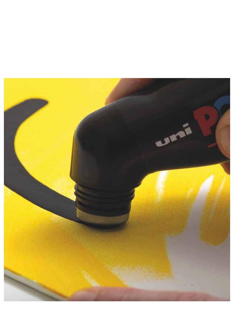 POSCA Posca MOP’R PCM-22 Water Based Permanent Paint Markers. 3mm - 19mm Round Tip for Art & Crafts. Multi Surface Use On Wood Metal Paper Canvas Cardboard Glass Fabric Ceramic Rock Stone Pebble. Box of 4  - Image 3