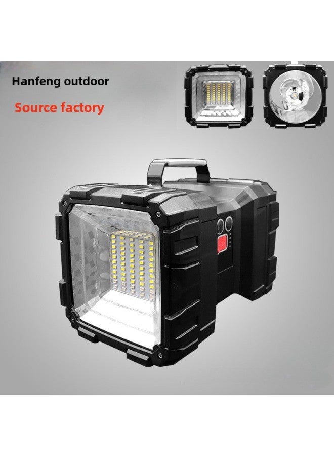 مصباح كشاف قوي P70 من Cross-border، مصباح LED للتخييم، قابل لإعادة الشحن، فائق السطوع، مصباح كشاف تحذيري للعمل في الهواء الطلق - مواصفات المنتج: مصباح كشاف W846 【XHP70+55 LED مدمج في قسمين من بطارية - Image 1