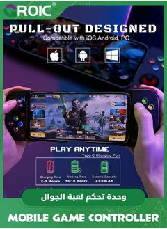 GROIC Black Mobile Game Controller Gamepad for iPhone iOS Android PC, Wireless Gamepad Joystick Bluetooth Controller Works with iPhone 15/14/13/12/11/X, iPad, Samsung Galaxy, TCL, Tablet, Call of Duty  - Image 3