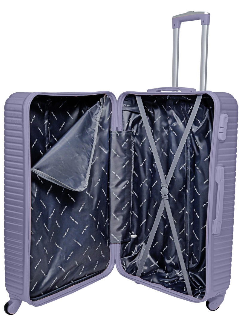 TRAVEL WAY TrekKit Lightweight Luggage Set of 3 Bag - 3 Sizes Hardshell Suitcase Spinner Luggage for Travel | ABS Luggage with 4 Spinner Wheels (Purple, Set of 3)  - Image 4