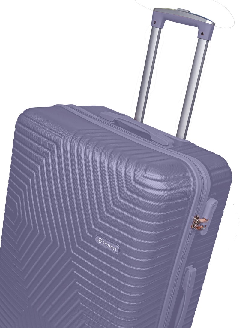 TRAVEL WAY TrekKit Lightweight Luggage Set of 3 Bag - 3 Sizes Hardshell Suitcase Spinner Luggage for Travel | ABS Luggage with 4 Spinner Wheels (Purple, Set of 3)  - Image 5