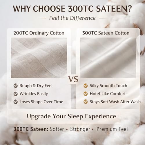 Bedbay 100% Cotton Striped Duvet Cover Set Queen Size, Warm Apricot Bedding Set, 100% Cotton Sateen, Silky Soft Cozy 3 Piece Duvet Cover for All Seasons - Image 3