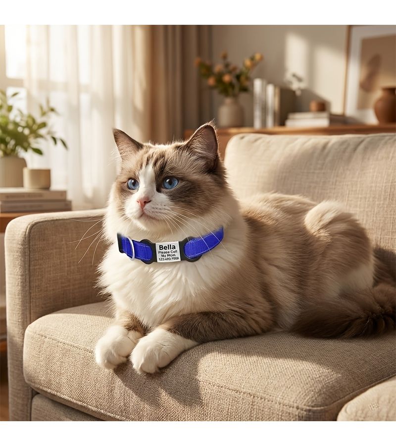Purple Reflective Pet Collar with Adjustable Tag Detachable Nameplate Engravable Phone Number Customizable Name Durable Anti Loss Design For Small To Large Pets Multi Wear Options Size XL - Image 4