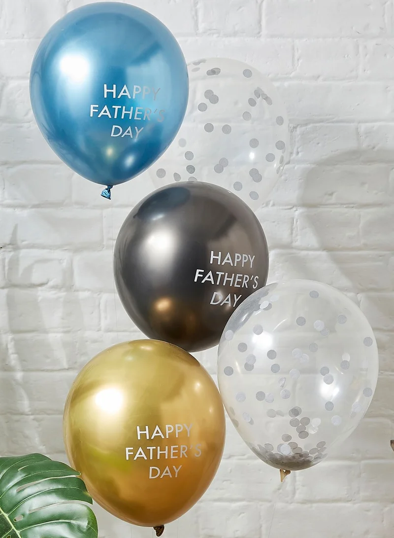 Ginger Ray 5 Pack Happy Fathers Day Balloon Cluster