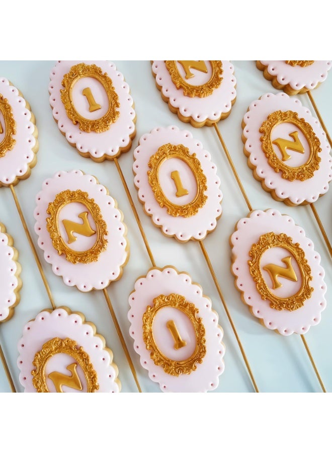 أوشيما 4PCS صورة إطار قوالب السيليكون، إطار القالب، الشوكولاتة إطارات القالب، الباروك أسلوب الهواء القالب الطين الجاف للكعكة الكعكة ديكور الشوكولاتة الحلوى البوليمر الطين العلكة - Image 5