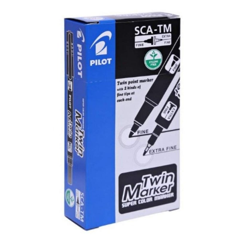 Pilot Twin Marker Set – 12 Pieces, Black