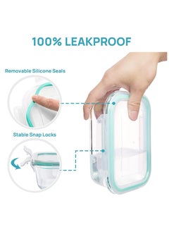 Arabest 8 Pack Glass Food Storage Containers , Meal Prep , Airtight Bento Boxes with Leak Proof Locking Lids, for Microwave, Oven, Freezer and Dishwasher, BPA Free  - Image 4