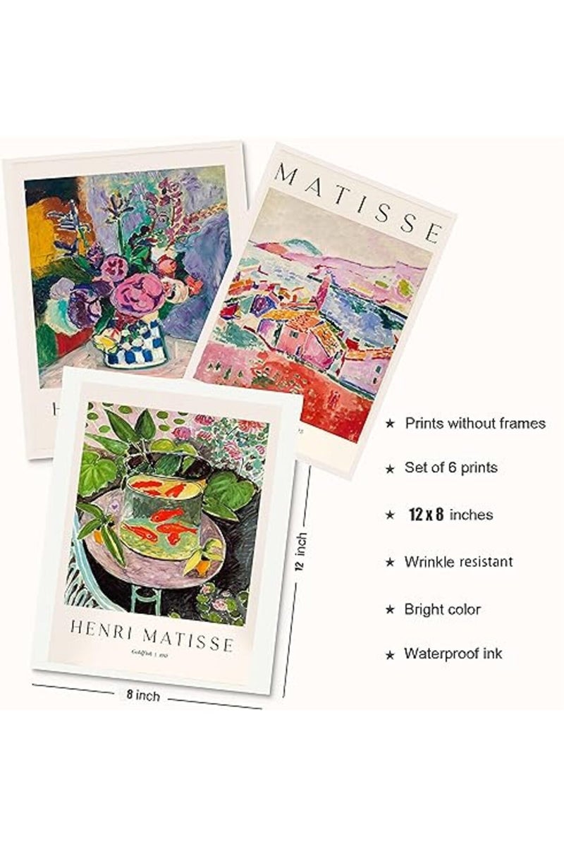 Dujoi Matisse Poster Matisse Wall Art Prints Framed Large Aesthetic Print Art Exhibition Poster Artworks Cardstock Paper Posters - Image 5