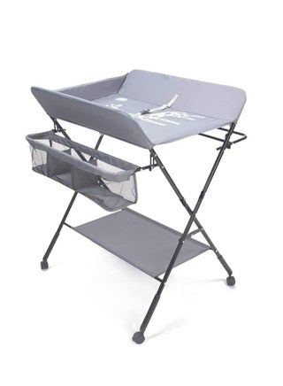 Baby Folding Changing Table with Wheels, Adjustable Height Folding Portable Diaper Station Nursery Organizer with Newborn Clothes Drying Rack and Storage Rack for Infant - pzsku/ZCD2579C0C7EB5057F6BCZ/45/_/1666250182/f8599234-c1e8-431d-b22c-87d7a8251d3d