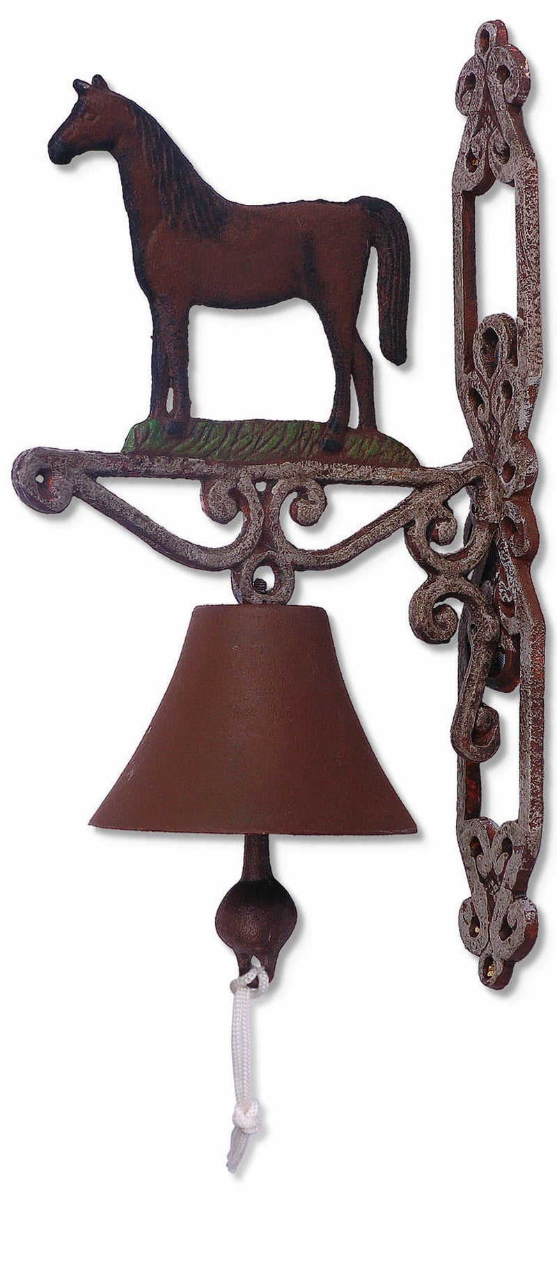 Sunset Vista Designs Painted Cast Iron Bell - Horse 14 x 8,green/beige - Image 4