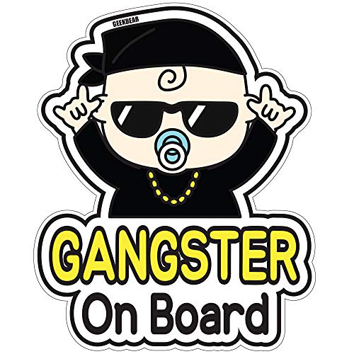 GEEKBEAR Baby on Board Car Sticker - Character Design, Reflective, Weather-Resistant (27. Hiphop Baby) - Image 1
