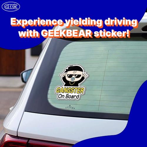 GEEKBEAR Baby on Board Car Sticker - Character Design, Reflective, Weather-Resistant (27. Hiphop Baby) - Image 2
