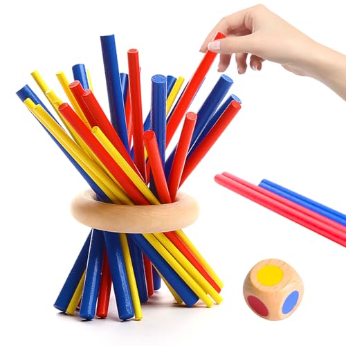 Wanheart Balance Fun Wooden Stick Toys Family Game for Kids Adults Seniors Enhances Coordination Focus Patience Training Perfect for Family Gatherings Parties Travel - Image 1