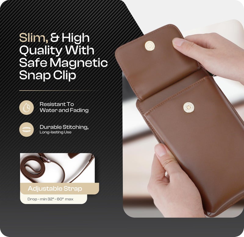 Claasico Crossbody Phone Purse for Women â€“ RFID Phone Case Wallet w/Magnetic Closure & Separate Zipper Pocket Crossbody Bag - Image 5