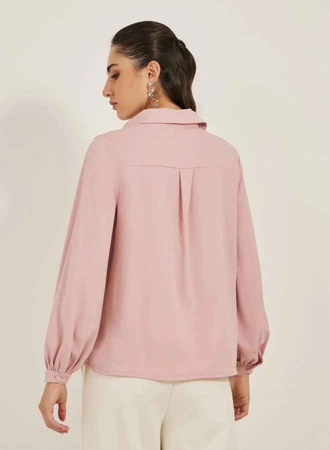 Styli Embellished Regular Fit Wrap Top
