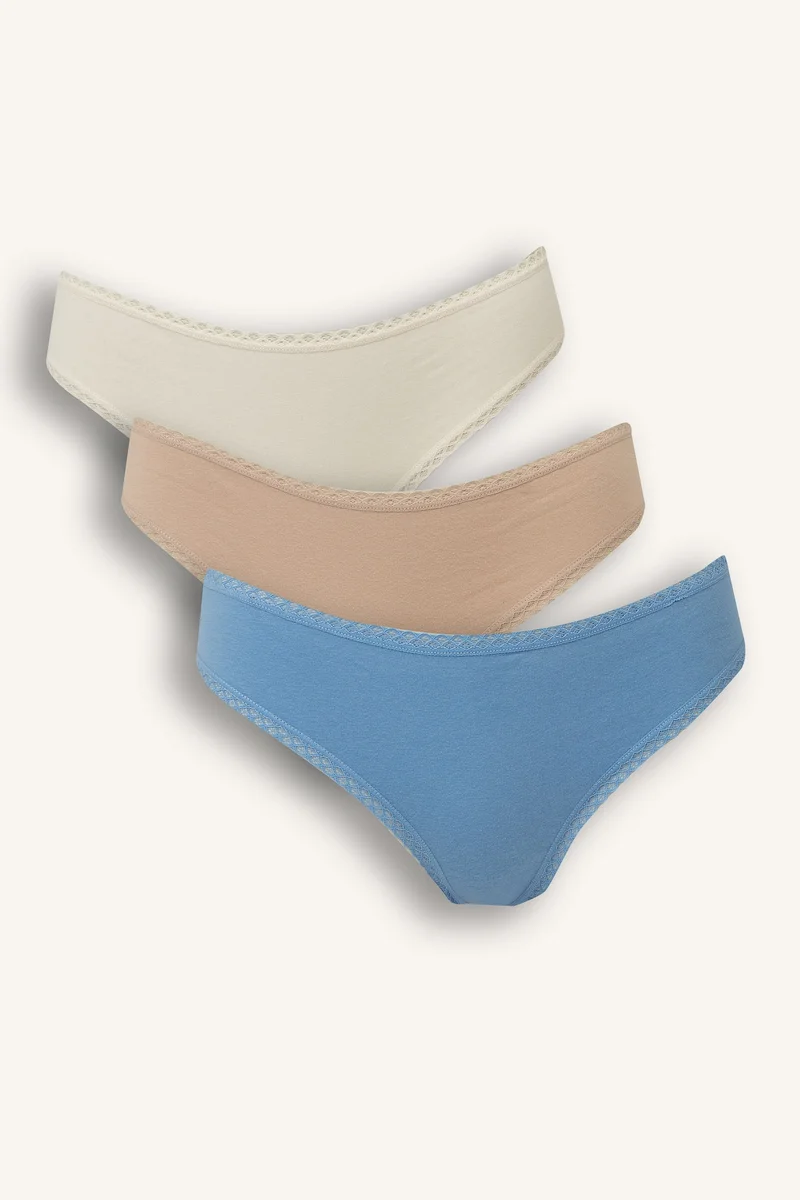 Lace Detail 3 Piece Brazilian Underwear