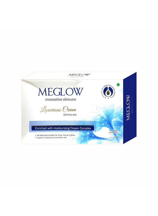MEGLOW Luxurious Cream Soap Bar Combo Pack Of 5(75G) With Jojoba & Shea Butter|Ph Balanced| Suitable All Skin Type|Moisturize Skin & Make Soft & Smoother - Image 1