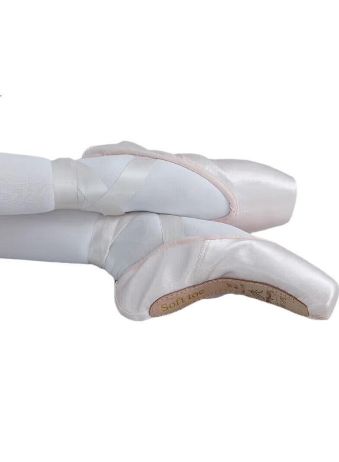 Sansha Princess Ballet Pointe Shoes, Satin Practice Shoes, Leather Sole Dance Shoes, Hard Shoes Dp801Sl, English Satin, Size 39 - Image 1