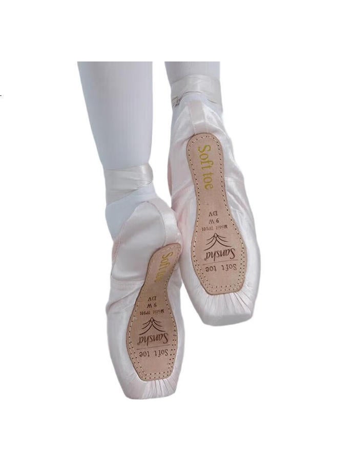 Sansha Princess Ballet Pointe Shoes, Satin Practice Shoes, Leather Sole Dance Shoes, Hard Shoes Dp801Sl, English Satin, Size 39 - Image 2