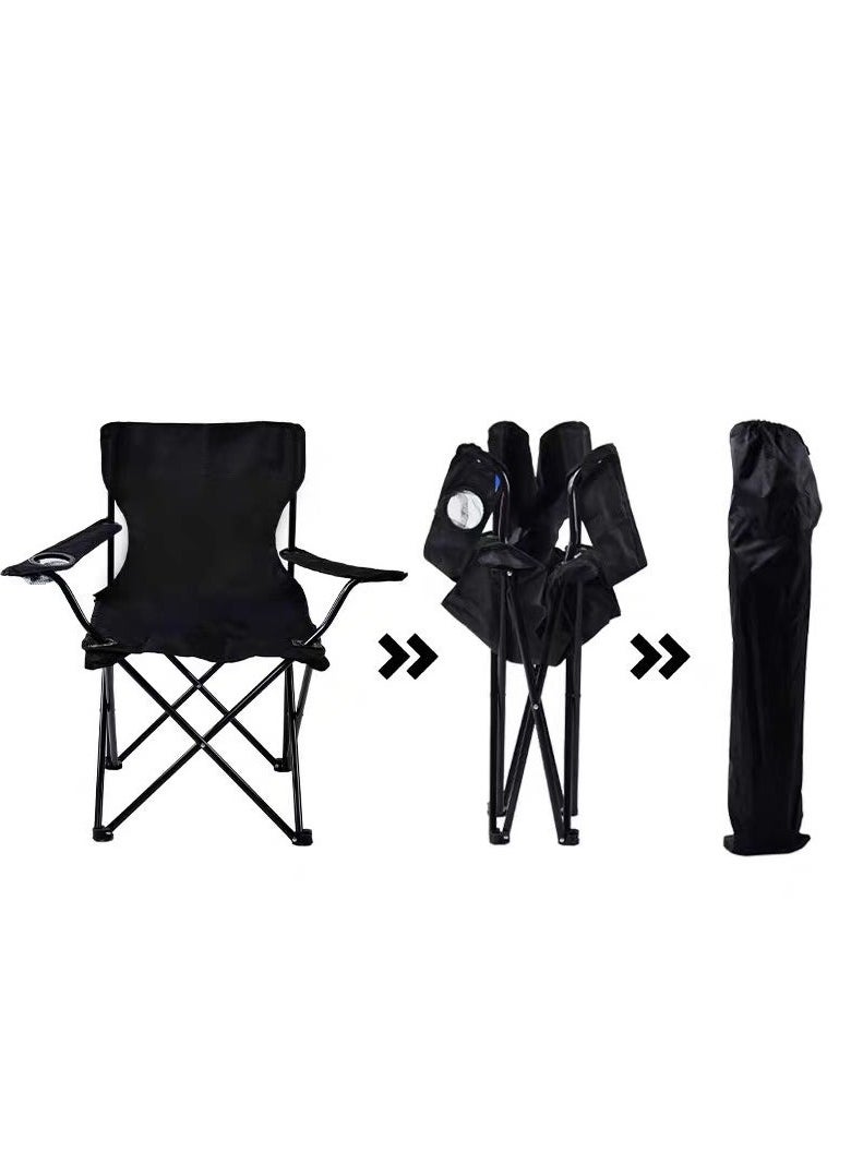 Folding camping chair with armrests and cup holder Fishing chair in a carrying bag Lightweight and portable beach chair Perfect for outdoor camping and travel 50*50*80cm - pzsku/ZCD25BB14591FC95B2A44Z/45/_/1731330583/497ea05a-574e-4090-bfdc-3ccec72a1f56