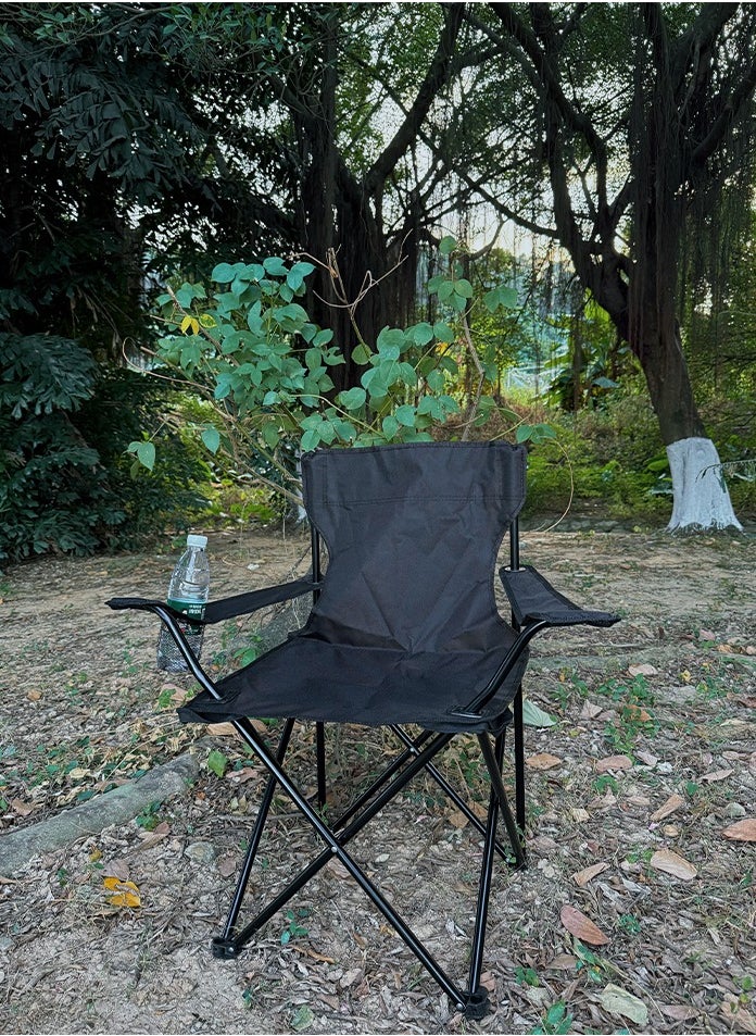 Folding camping chair with armrests and cup holder Fishing chair in a carrying bag Lightweight and portable beach chair Perfect for outdoor camping and travel 50*50*80cm - pzsku/ZCD25BB14591FC95B2A44Z/45/_/1731332591/ca6dc7e2-3302-4870-b605-b32b1a9fd610