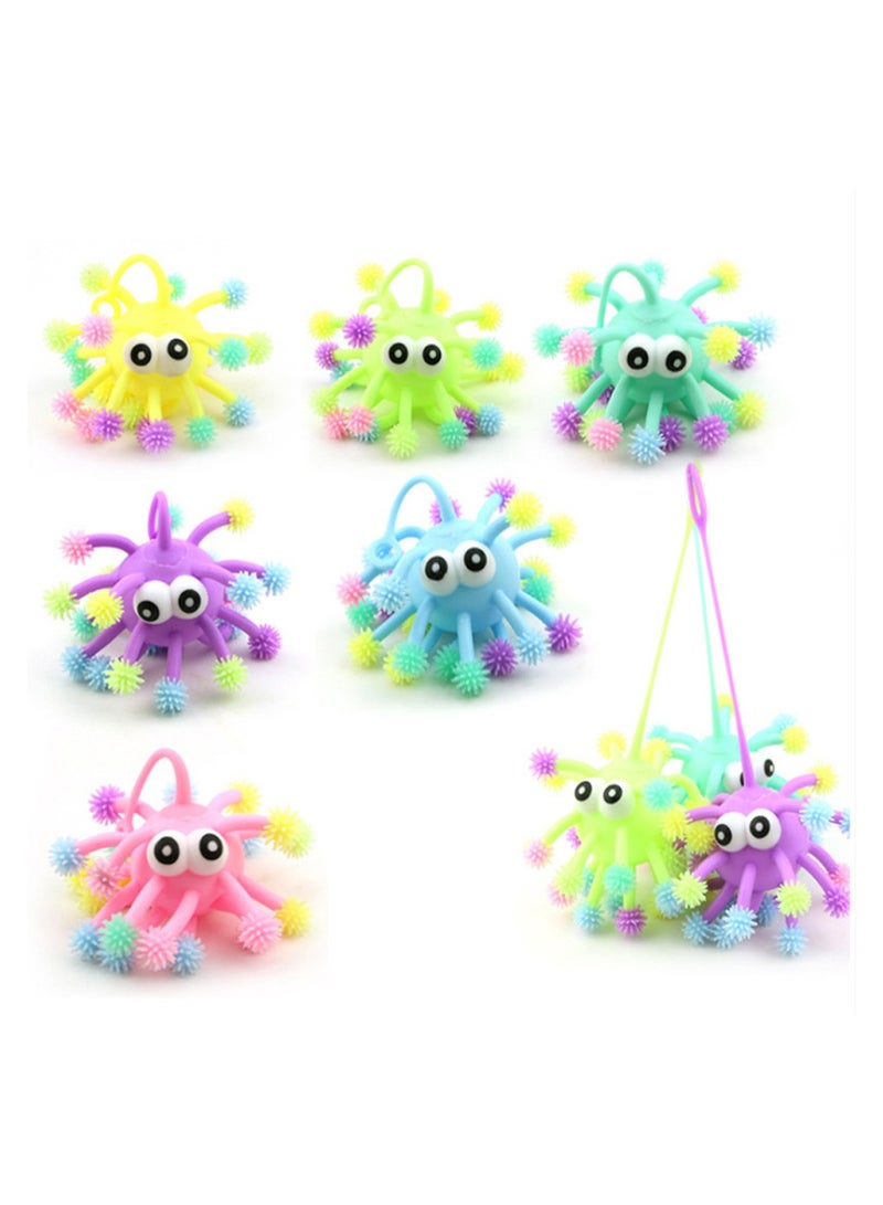 SYOSI 6Pcs Puffer Balls Light Up LED Spiky Bouncy Ball Neon Sensory for Goodie Bags Stocking Stuffers and Party Favors For Kids Random Color - Image 3