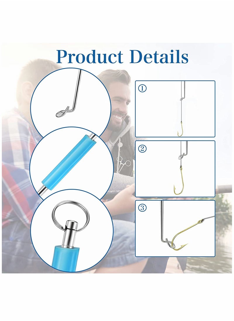 SYOSI - Fishing Hook Remover, Portable Disgorger, Fishing with Silicone Handle Stainless Steel Fishing Unhooking Disgorger, Unhook Extractor Hook Detacher Disgorger Puller, 4 Pieces Blue - Image 1
