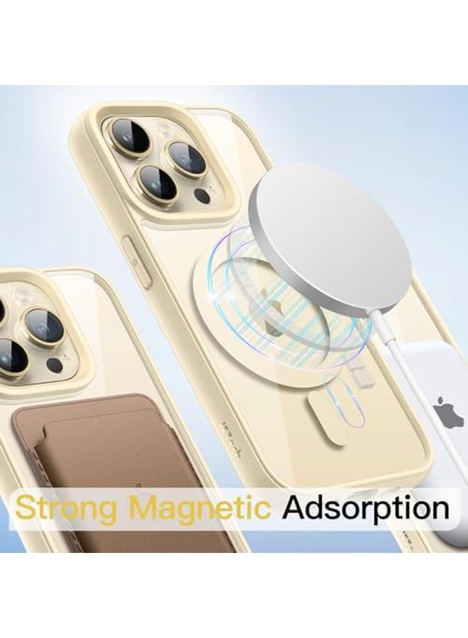 Jetech Magnetic Case For Iphone 14 Pro 6.1 Inch Compatible With Magsafe Shockproof Phone Bumper Cover Solid Color Matte Tpu Frame Anti Scratch Clear Back Gold - Image 4