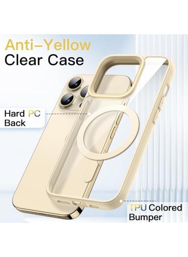 Jetech Magnetic Case For Iphone 14 Pro 6.1 Inch Compatible With Magsafe Shockproof Phone Bumper Cover Solid Color Matte Tpu Frame Anti Scratch Clear Back Gold - Image 3
