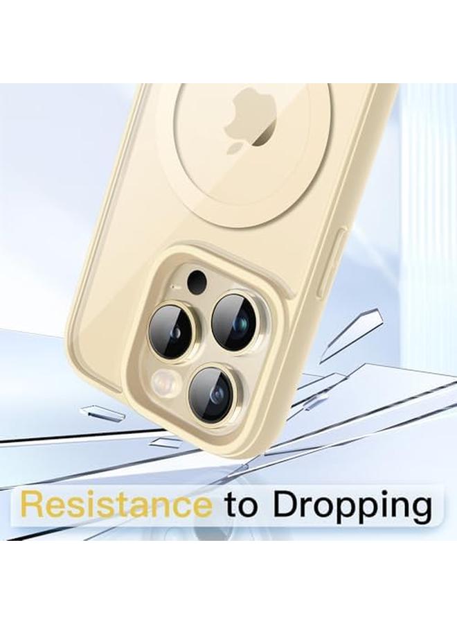 Jetech Magnetic Case For Iphone 14 Pro 6.1 Inch Compatible With Magsafe Shockproof Phone Bumper Cover Solid Color Matte Tpu Frame Anti Scratch Clear Back Gold - Image 5