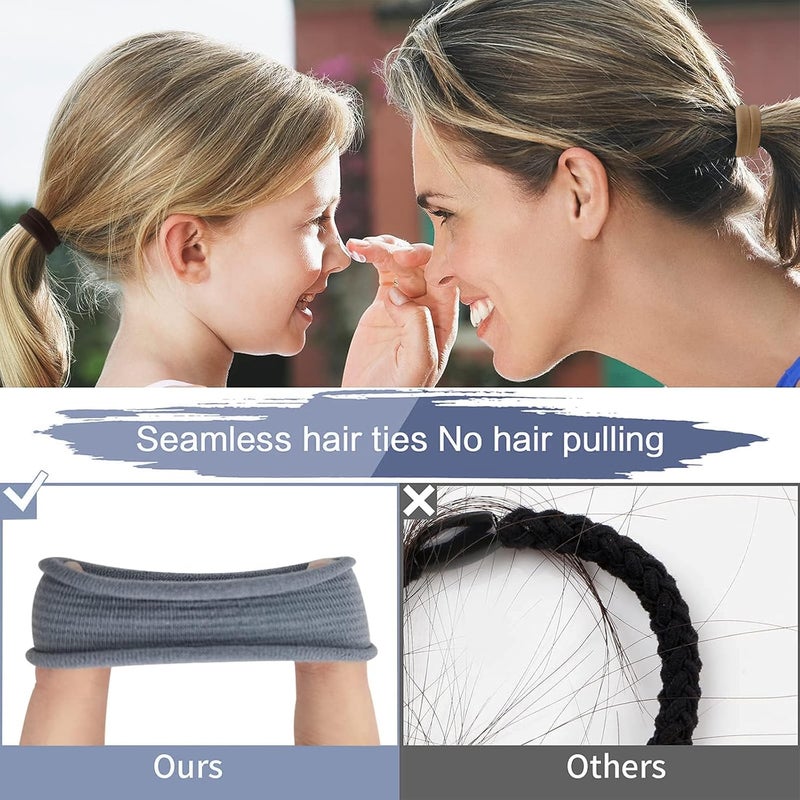Sky Shine 30 Pcs 1.5 Inch Multicolor Hair Ties for Women & Girls | Seamless Cotton Elastic Hair Bands for Thick, Thin, Curly, Long & Fine Hair | No-Damage Soft Ponytail Holders | Durable Hair Elastics for Daily Styling, School, Gym, Sports, Travel & Parties - Image 4