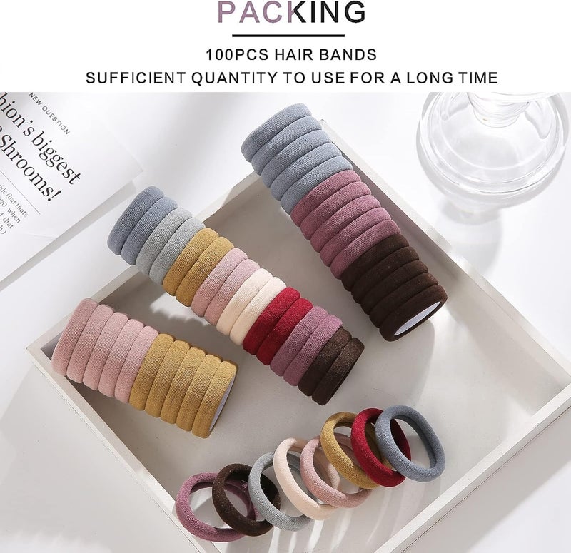 Sky Shine 30 Pcs 1.5 Inch Multicolor Hair Ties for Women & Girls | Seamless Cotton Elastic Hair Bands for Thick, Thin, Curly, Long & Fine Hair | No-Damage Soft Ponytail Holders | Durable Hair Elastics for Daily Styling, School, Gym, Sports, Travel & Parties - Image 5