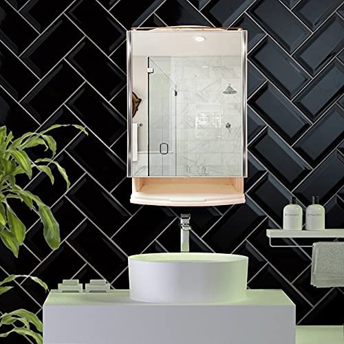 Urban Choice Urban Choice Grace Fine Ware Washbasin Cabinet with Mirror Premium Wall Mounted Storage Cabinet with Magnetic Door 4 Inner Shelve Stylish HeavyDuty Plastic Cabinet for Storage  - Image 2