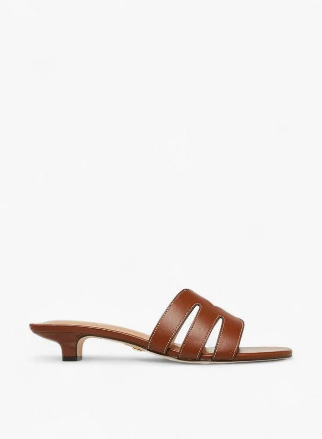 Celeste Women's Cutout Strap Slip-On Sandals with Kitten Heels