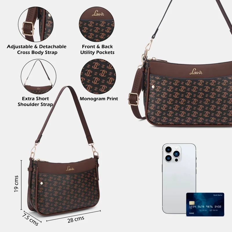 Lavie  Woman's Cosmo Hobo Handbag(CHOCO) for Women | Best Price UAE