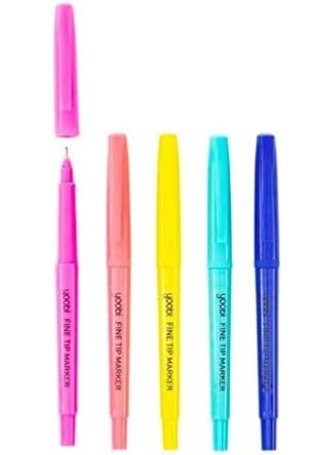 YOOBI Markers Fine Tipped 5 Pk - Image 1