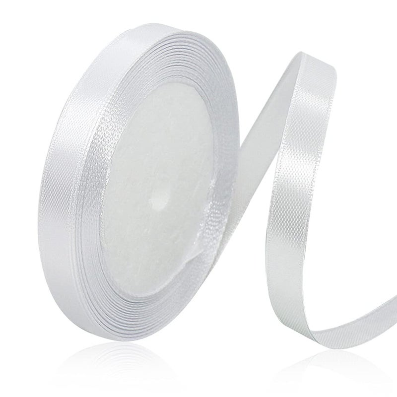 Solid Color White Satin Ribbon 38 Inches x 25 Yards Fabric Satin Ribbon for Gift Wrapping Crafts Hair Bows Making Wreath Wedding Party Decoration and Other Sewing Projects