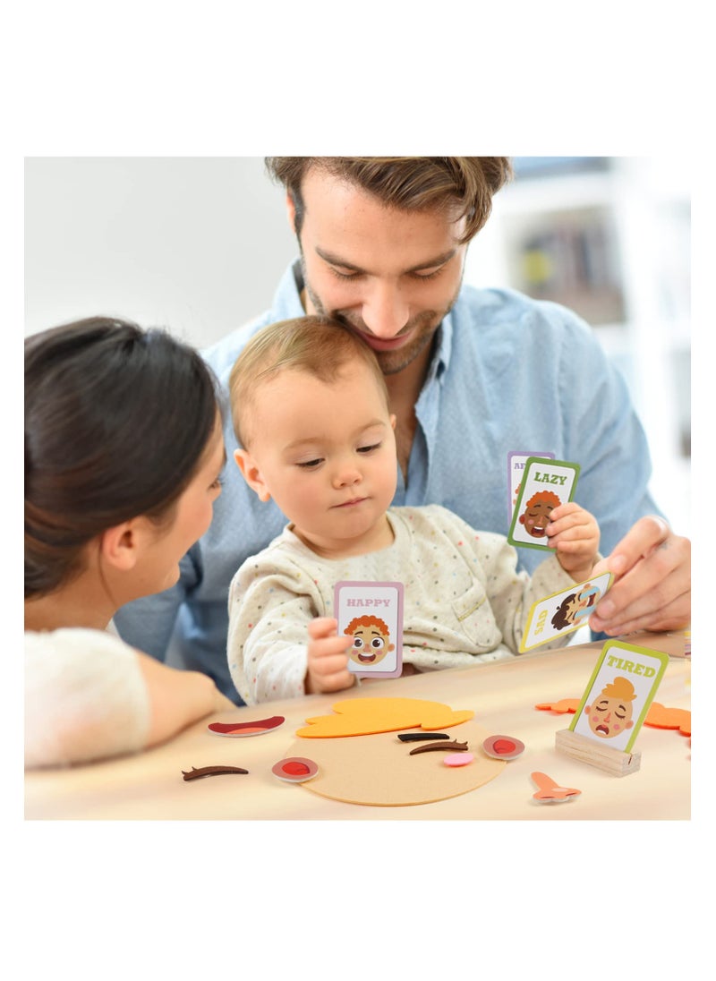 KASTWAVE - Social Emotional Learning Toy for Kids, Face Boards Emotion Cards for Making Faces Games, Create Multiple Facial Expressions, Face Preschool Felt Toy to Express Emotions for Kids - Image 1